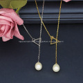 925 Sterling Silver Drop Pearl Pendant Necklace